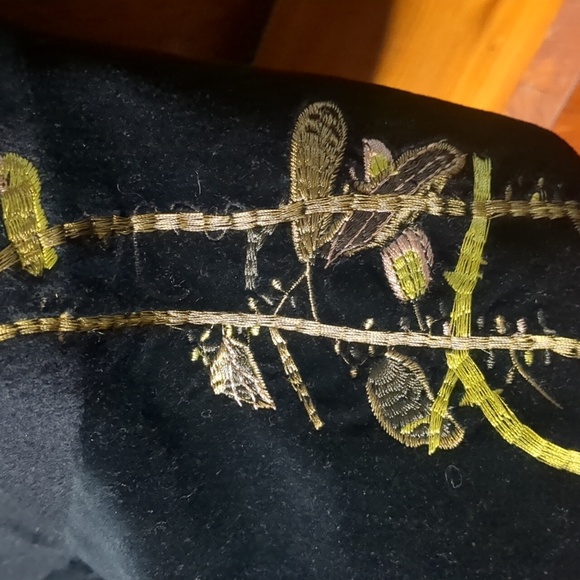 NYGÄRD* Velvet and wool embroidered blazer jacket lapel hook/eye close sz Medium - Picture 10 of 12